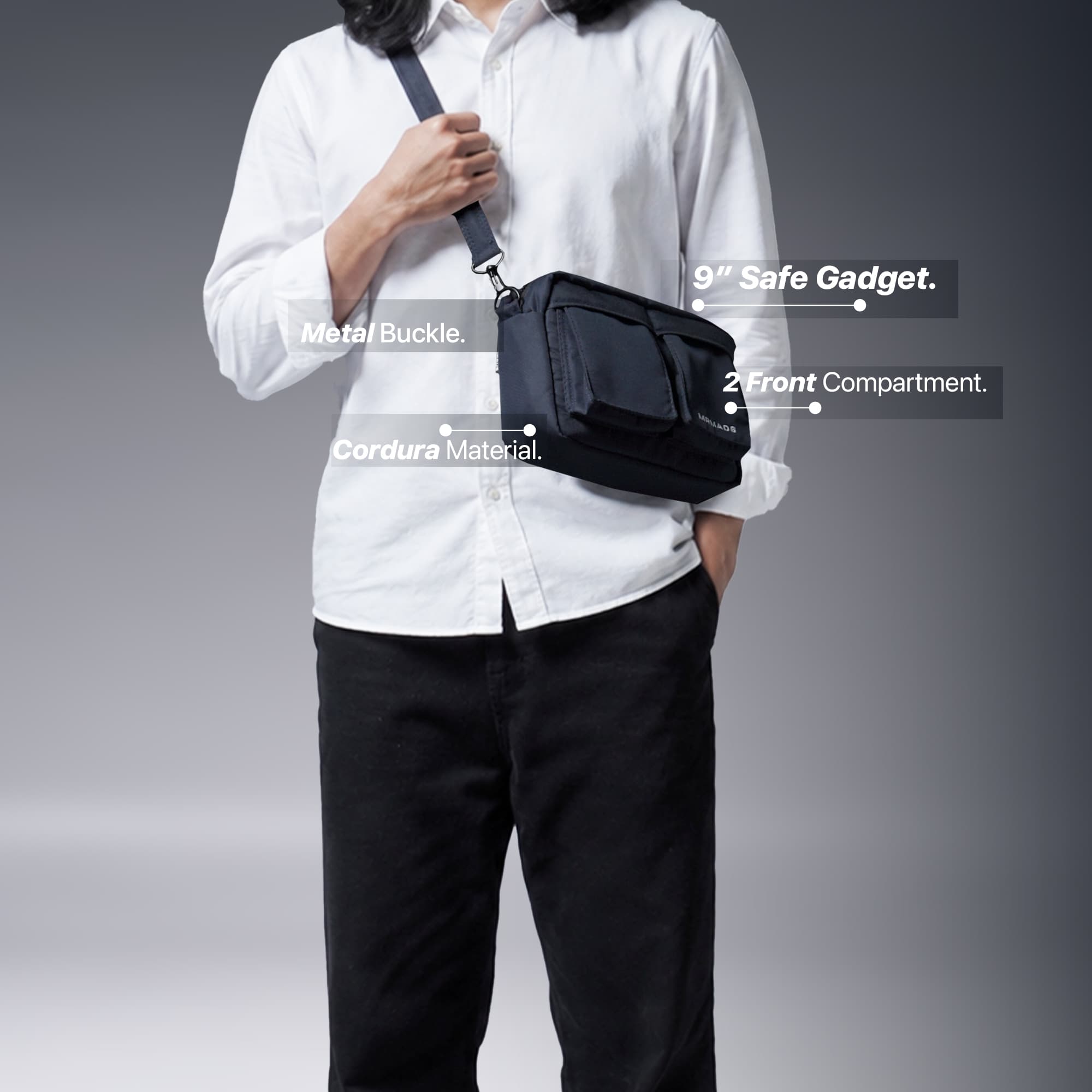 Mr Mads - Rover Sling Bag - Tas Selempang Pria Daily Multifungsi Waterproof Kapasitas 3,2L