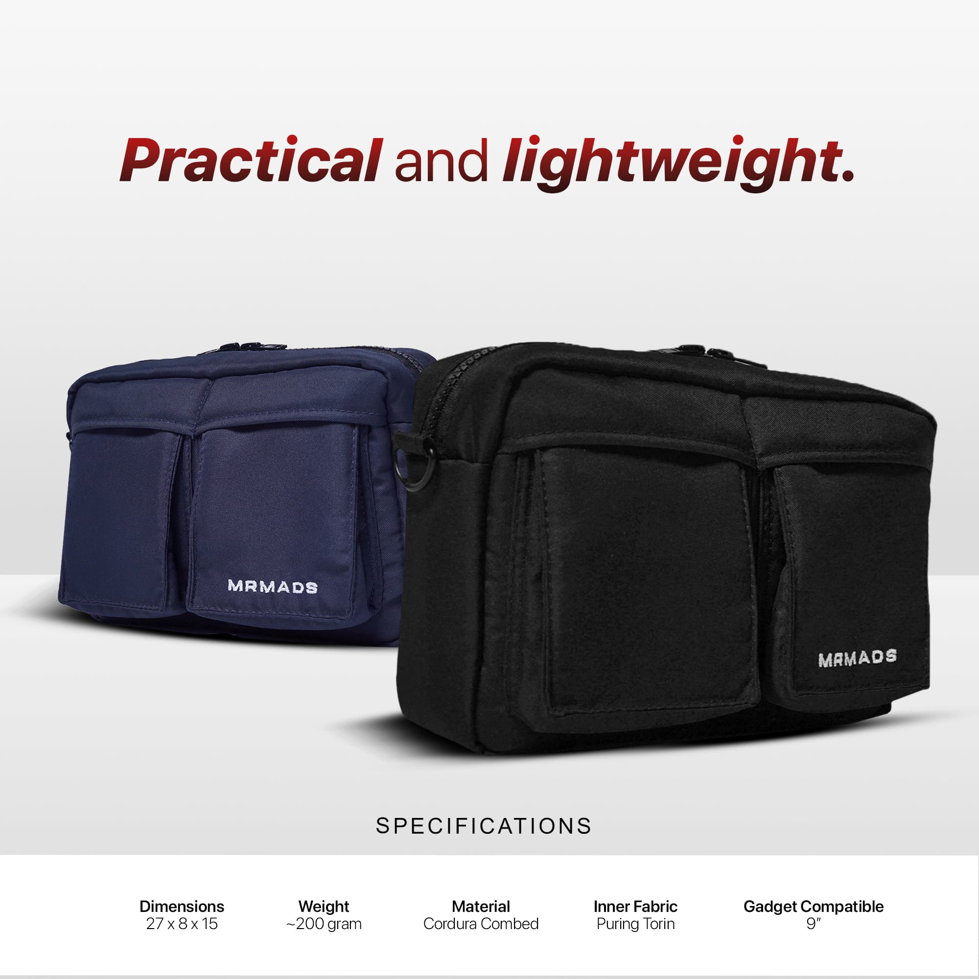 Mr Mads - Rover Sling Bag - Tas Selempang Pria Daily Multifungsi Waterproof Kapasitas 3,2L