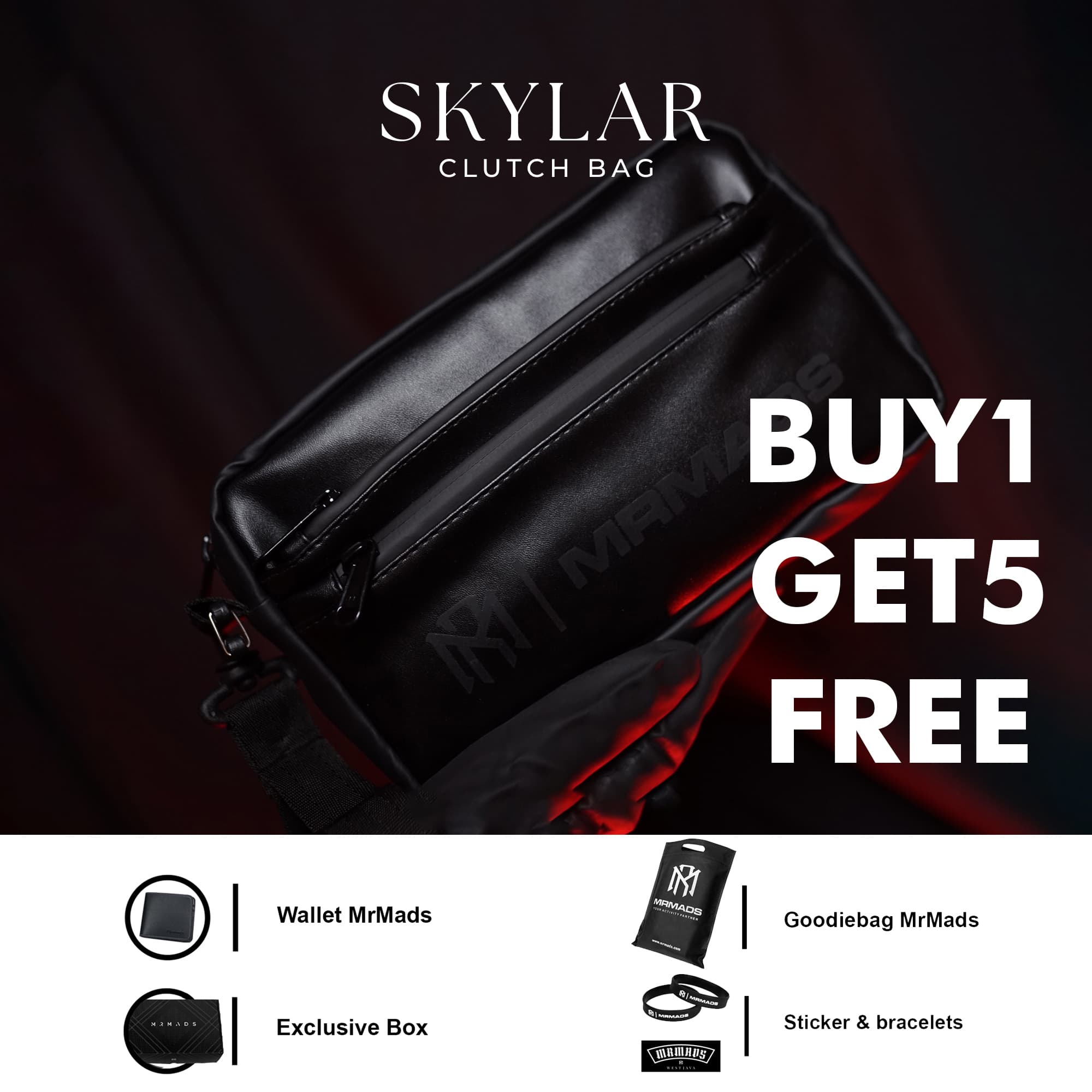 MR MADS - Tas Selempang Pria "SKYLAR" Clutch Bag - Sling Bag Waterproof