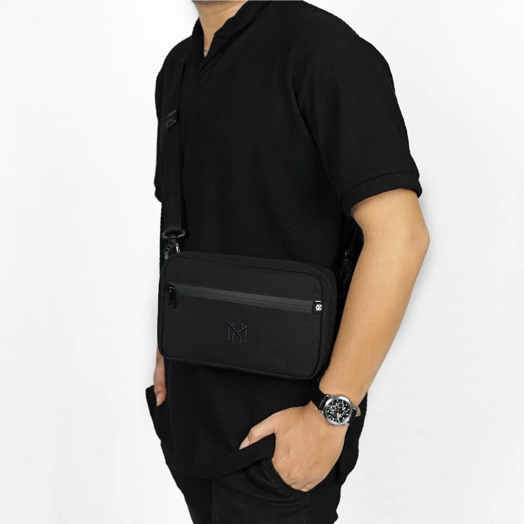 Mr Mads - Sling Bag Pria WILBERT Clutch Bag Multyfungsi 3 in 1 Hand Bag Cowok Waterproof Tas Tangan Anti Air Sling Bag Kulit Waistbag