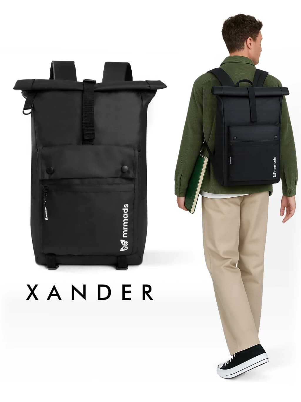 Mr Mads - Xander Tas Ransel Pria Waterproof Backpack Laptop Pria Tas Outdoor Tas Punggung Anti Air