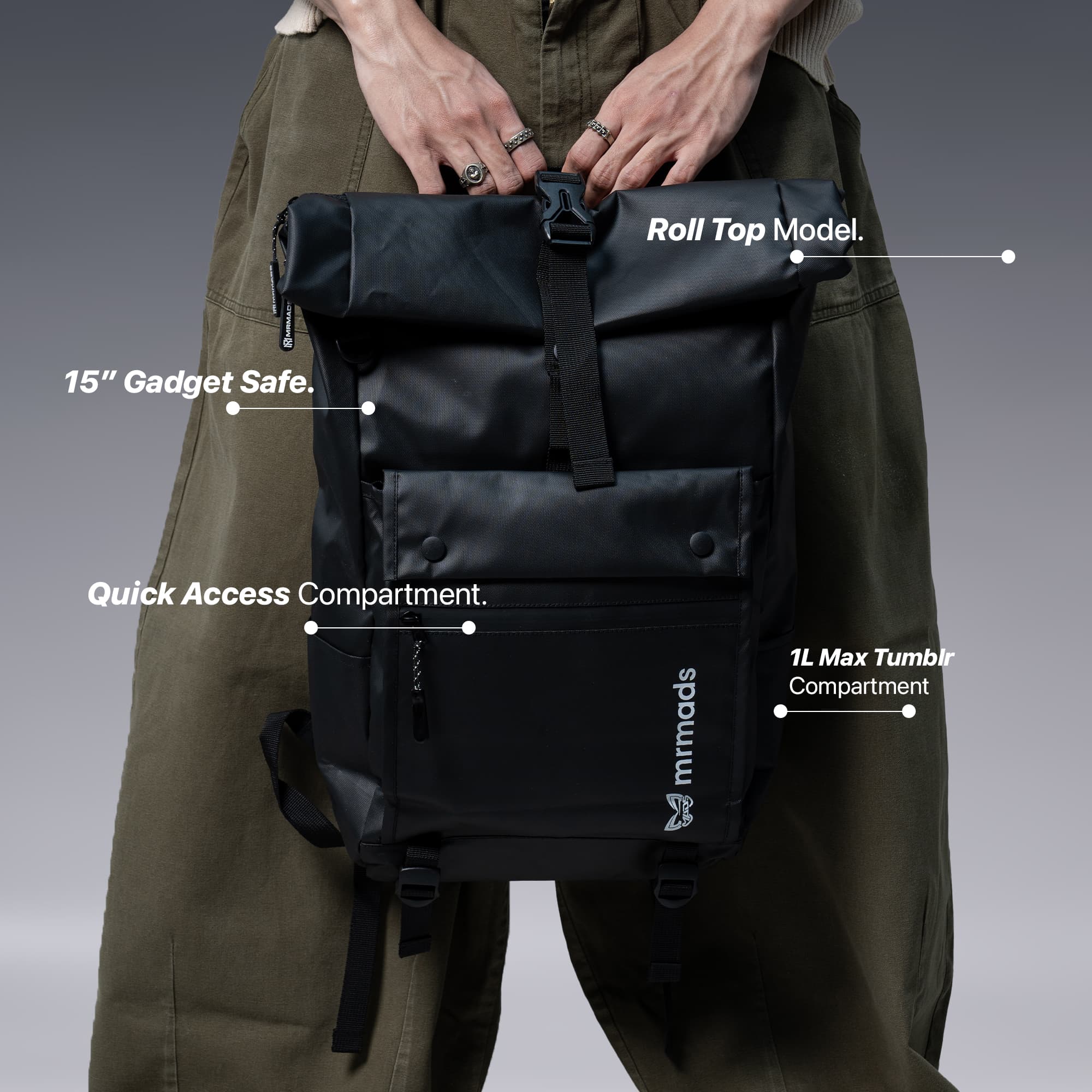 Mr Mads - Xander Tas Ransel Pria Waterproof Backpack Laptop Pria Tas Outdoor Tas Punggung Anti Air