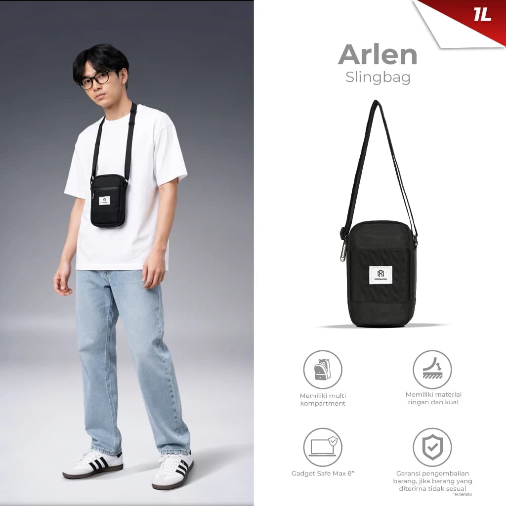 Mr Mads - Arlen Sling Bag Tas Selempang Pria Waistbag Pria crossbody & shoulder bags