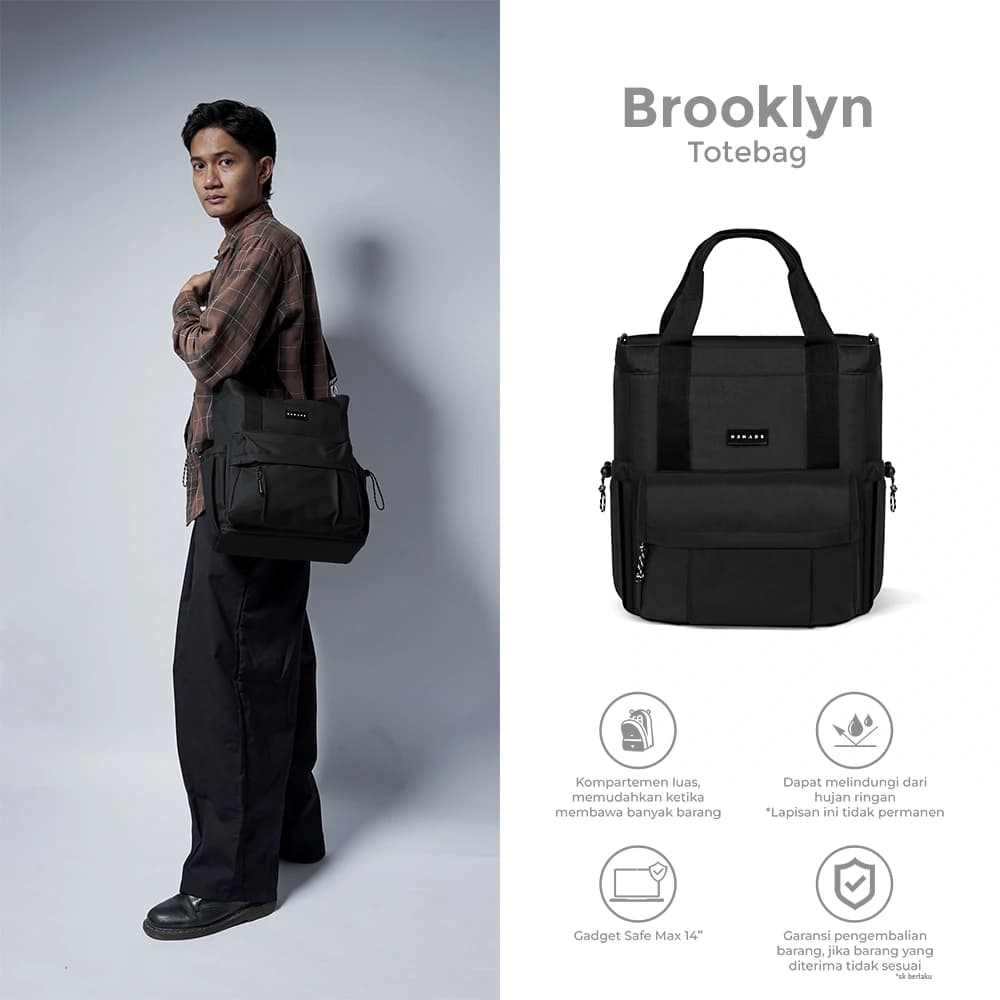 Mr Mads - Brooklyn Tote Bag Sling Bag Pria Wanita Tas Laptop up to 15 inch
