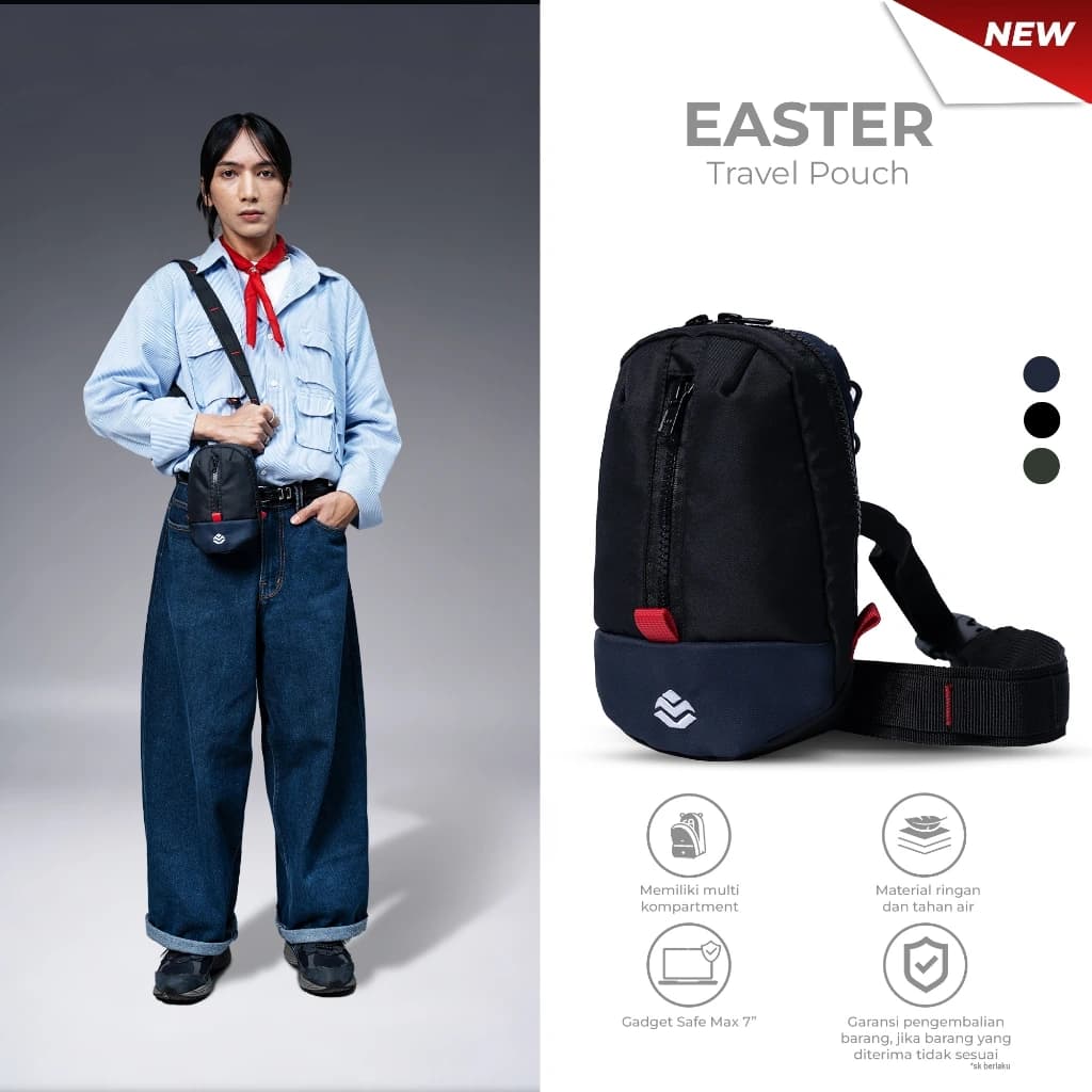 Mr Mads - Easter Travel Pouch | Neck Pouch - Phone 7 Inch Hang On Wallet - Tas Slingbag Kecil Anti Air