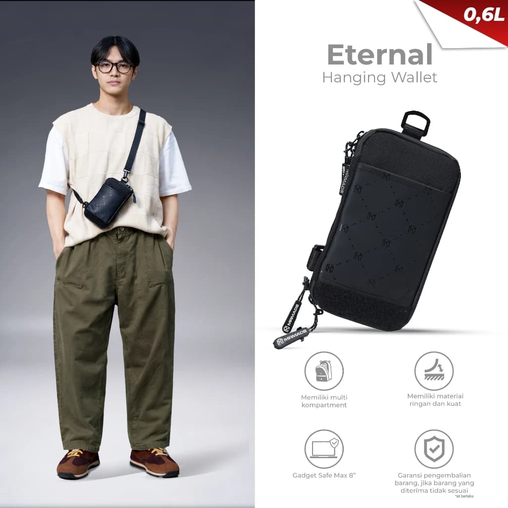 Mr Mads - Eternal Hanging Wallet - Tas Selempang Pria Tas Hp Dompet Waterproof - Tas Slingbag Kecil