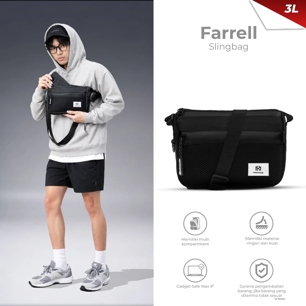 Mr Mads - Farrell - Sling Bag Tas Selempang Pria AUTHENTIC
