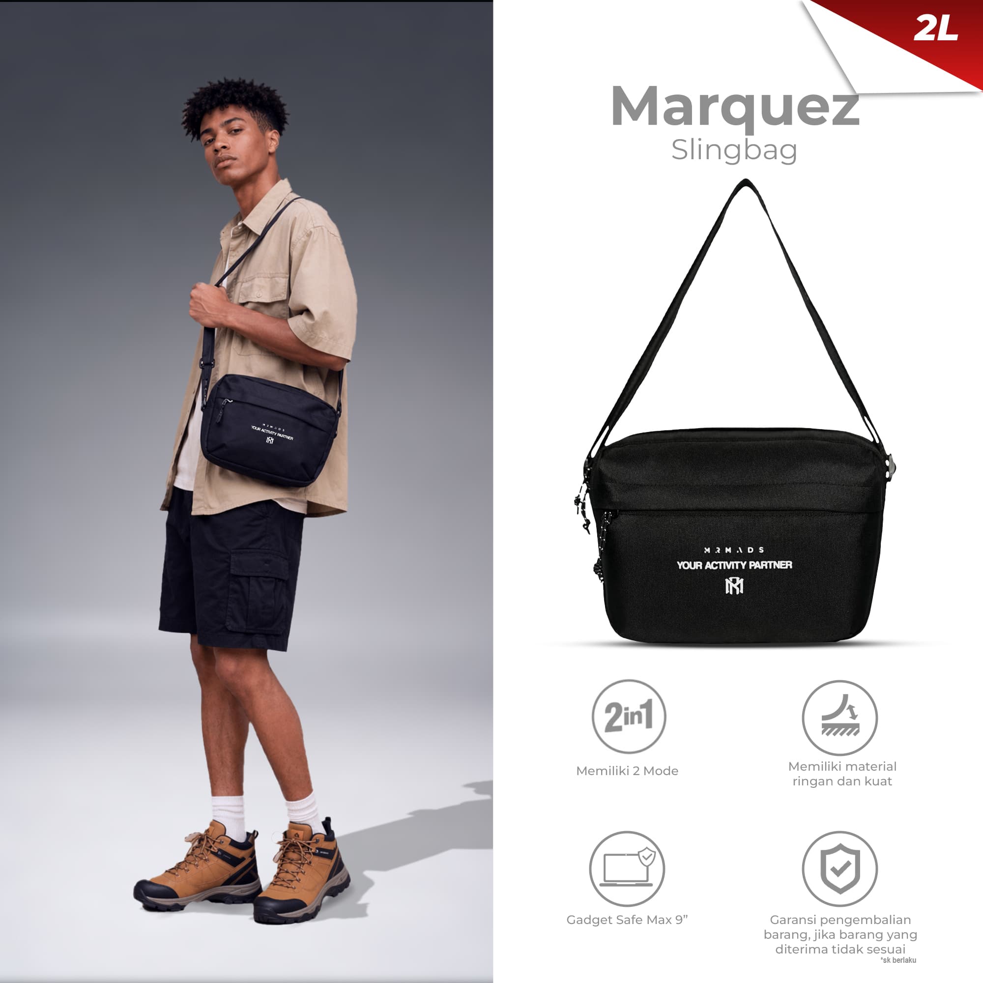 Mr Mads - marquez Sling Bag Tas Selempang Pria Waistbag Pria crossbody & shoulder bags