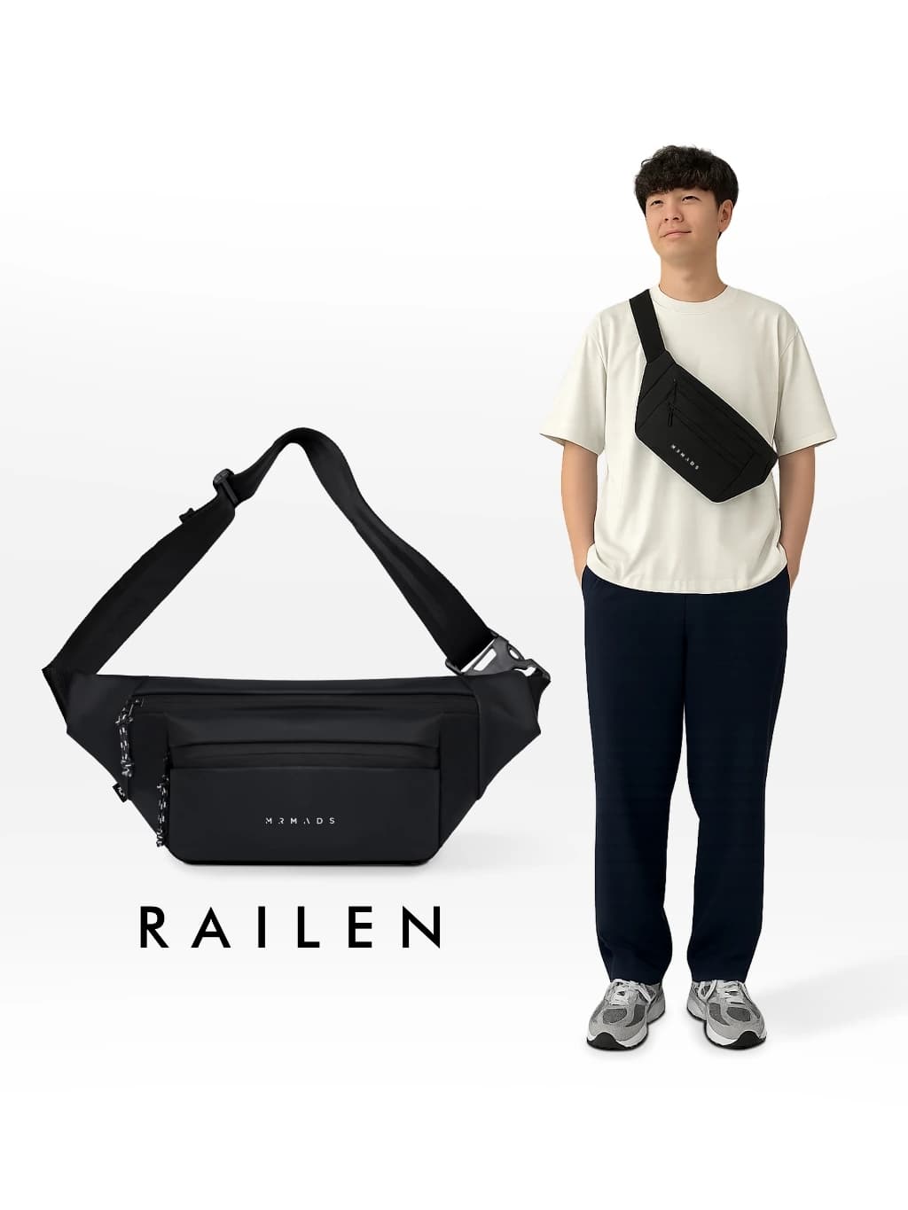 Mr Mads - Railen Waistbag - Tas Pinggang Selempang Pria Waistbag Pria crossbody & shoulder bags