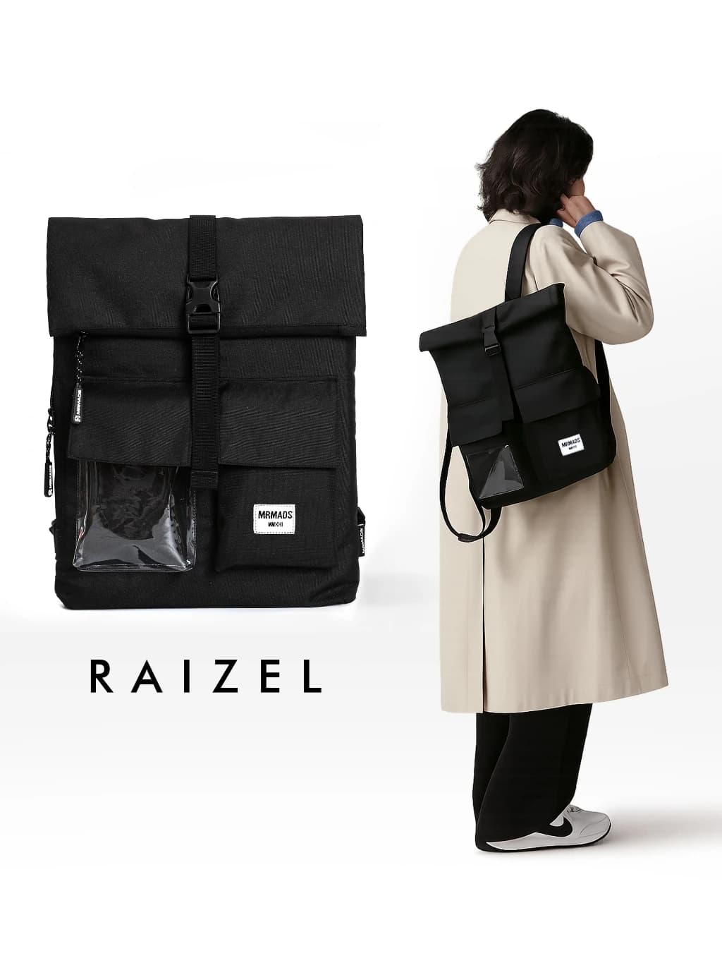Mr Mads - Raizel Backpack Totebag - Tas Ransel Pria Wanita Outdoor - Waterproof Slot Laptop Ready Multfungsi
