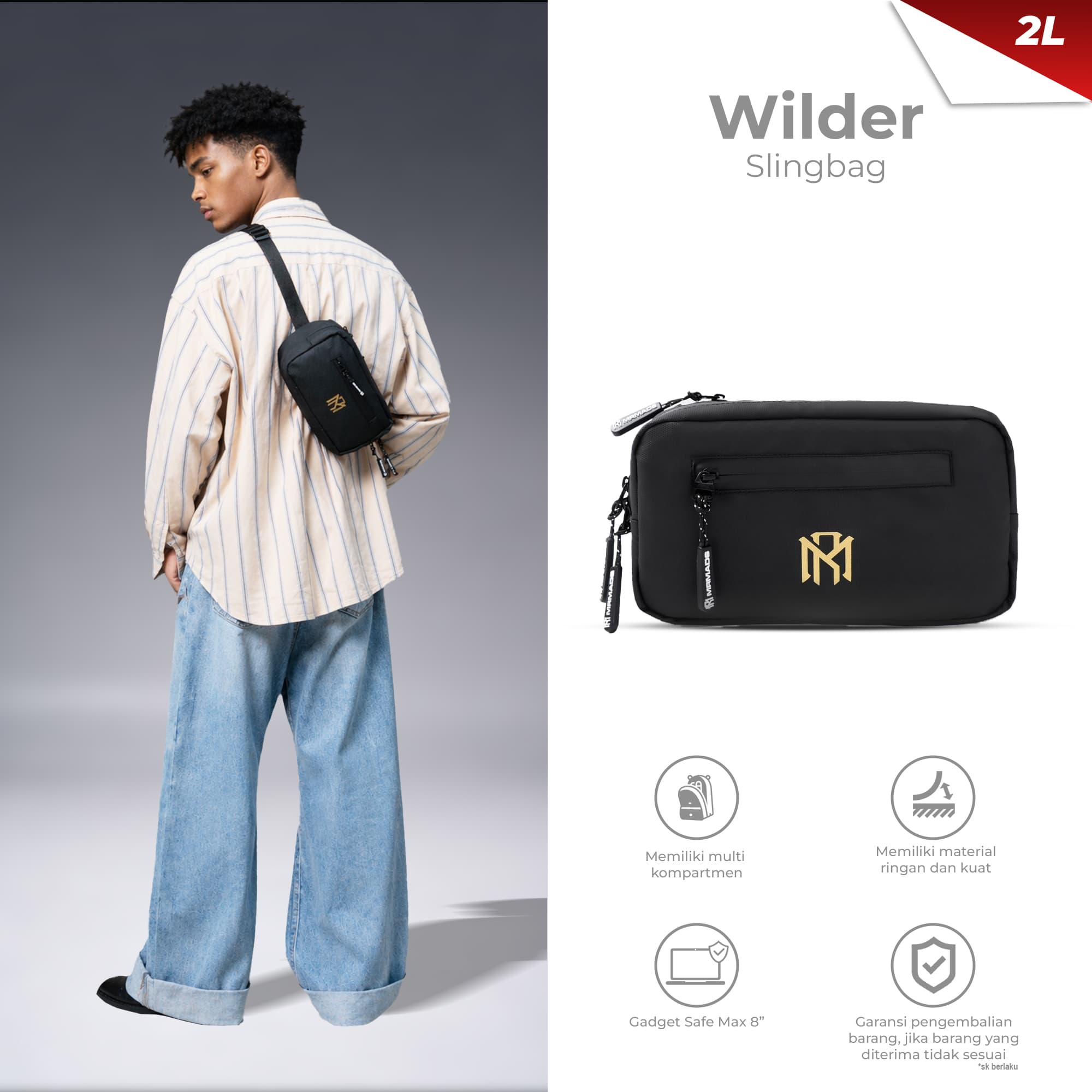 Mr Mads - Wilder Sling Bag Tas Selempang Pria Waistbag Pria crossbody & shoulder bags